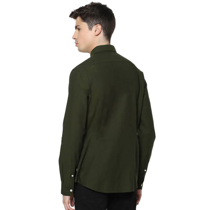 Green Solid Cotton Shirt