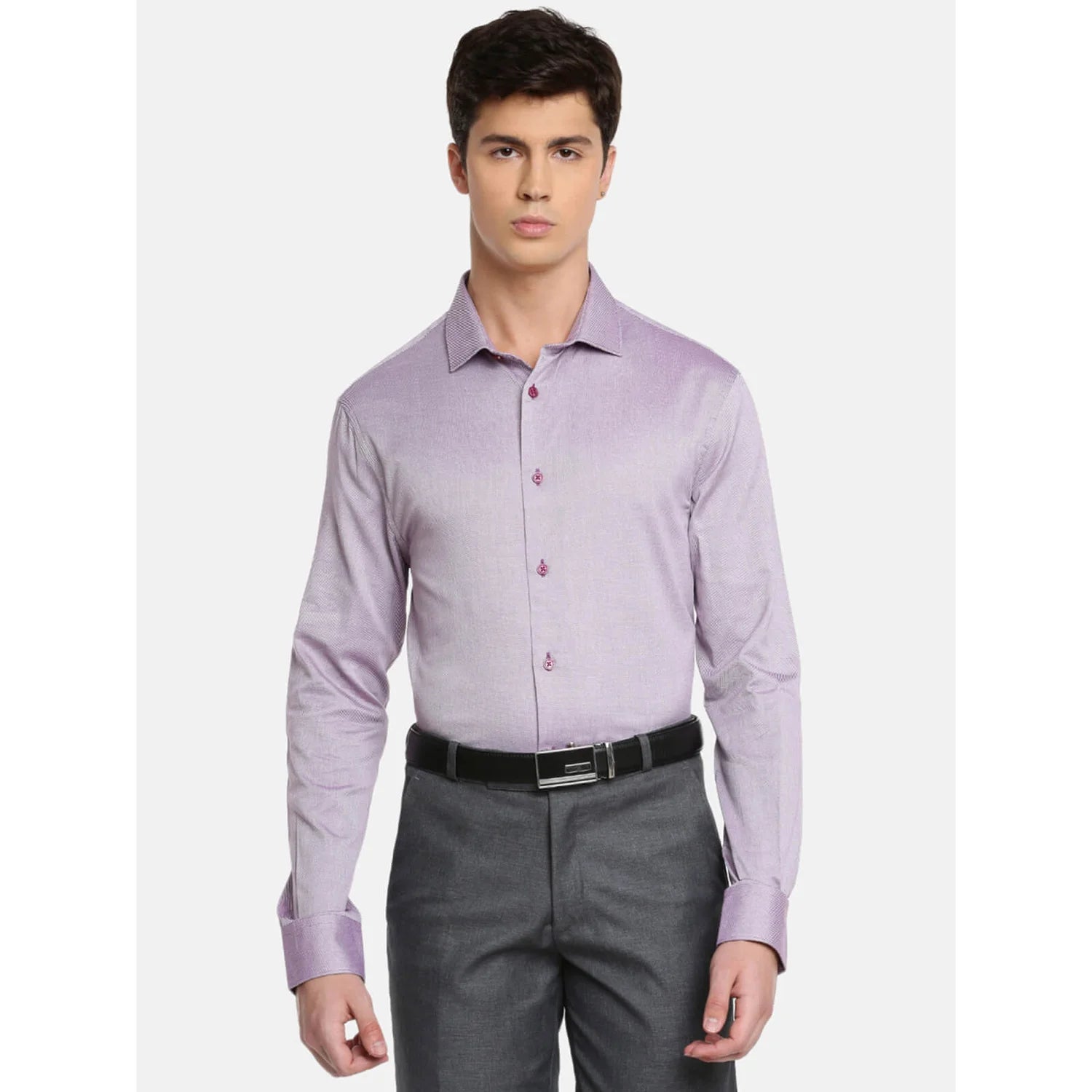 Purple Solid Cotton Shirt