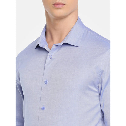 Blue Solid Cotton Shirt