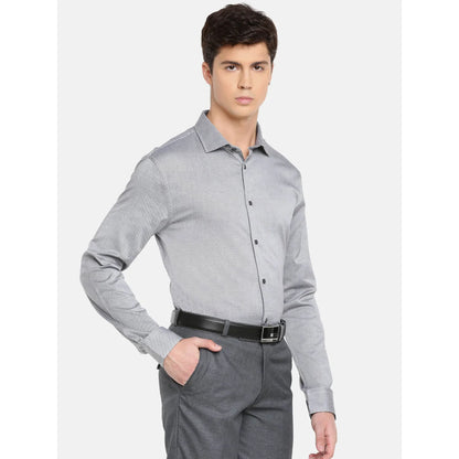 Grey Solid Cotton Shirt