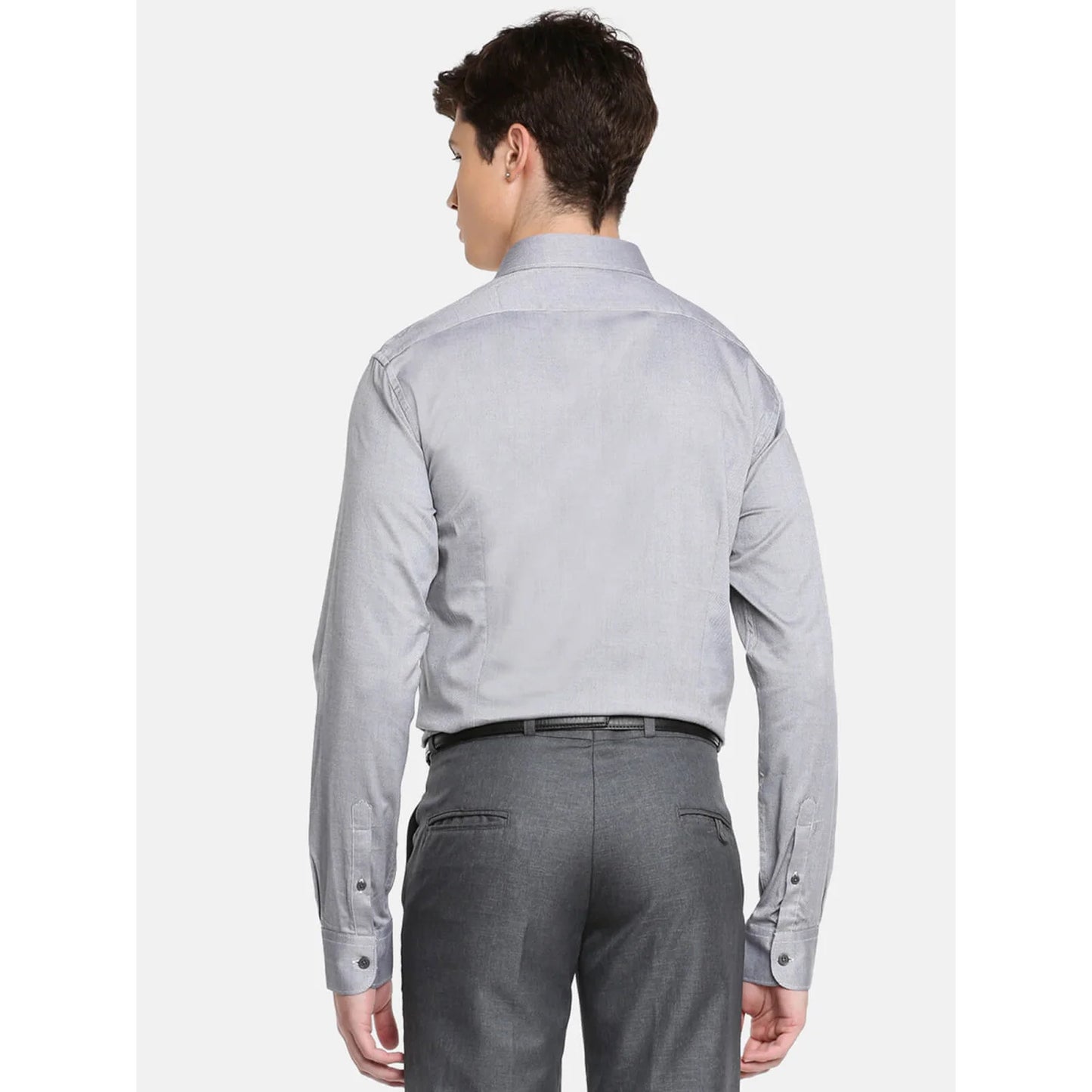 Grey Solid Cotton Shirt