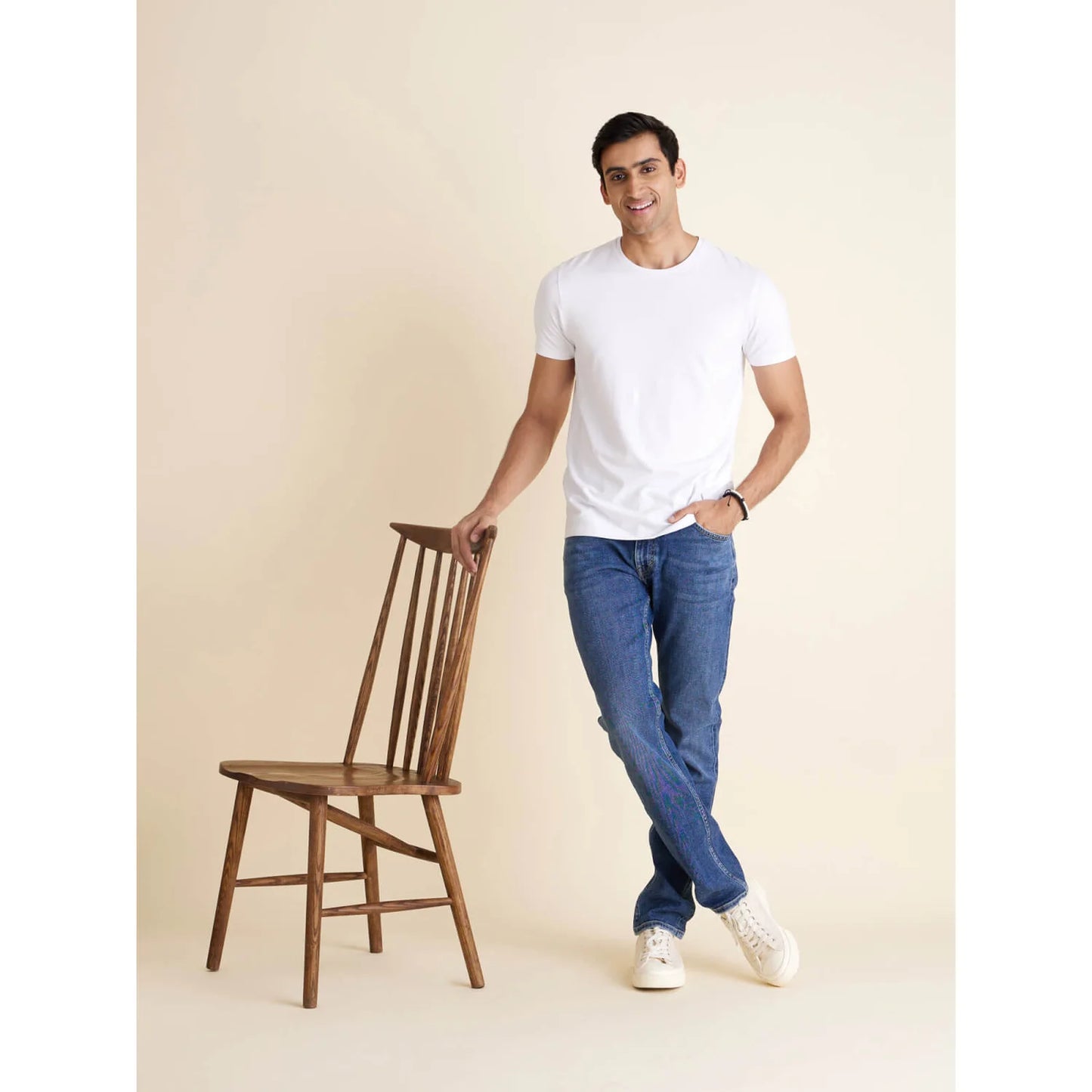 White Solid Cotton T-shirt