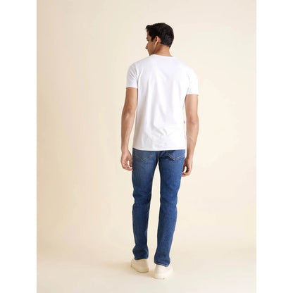 White Solid Cotton T-shirt