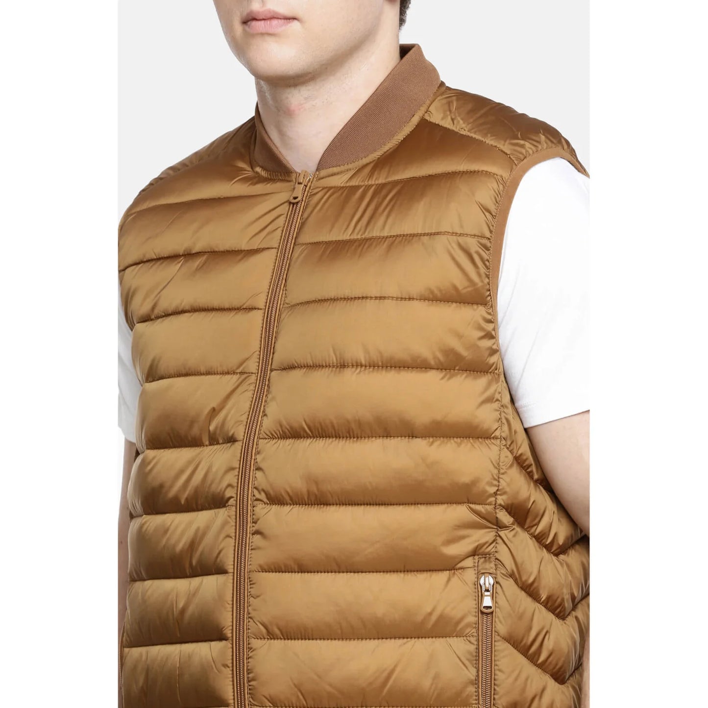 Brown Quilted Nylon Jacket