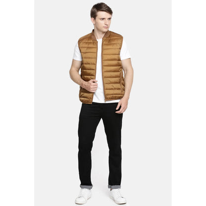 Brown Quilted Nylon Jacket