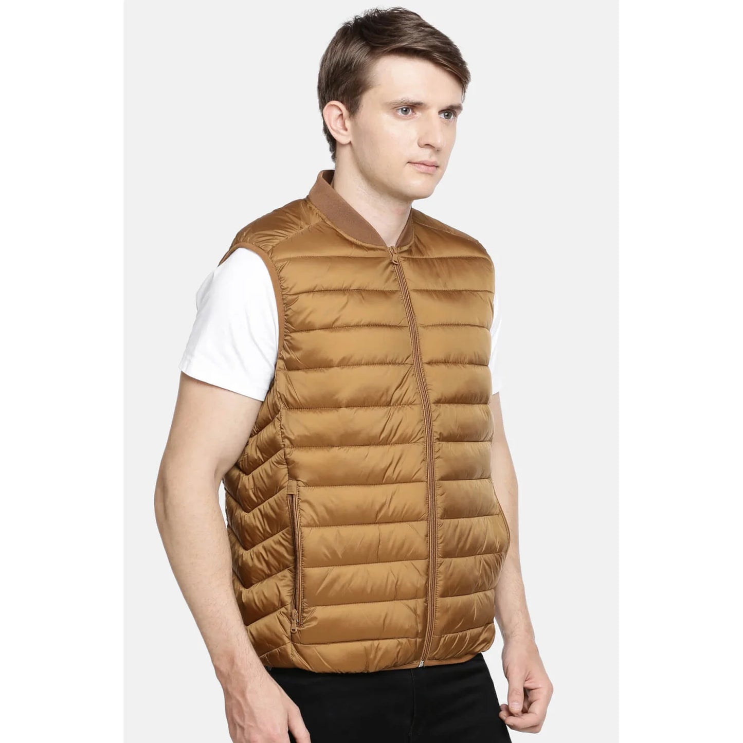 Brown Quilted Nylon Jacket