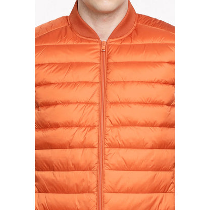 Orange Quilted Nylon Jacket