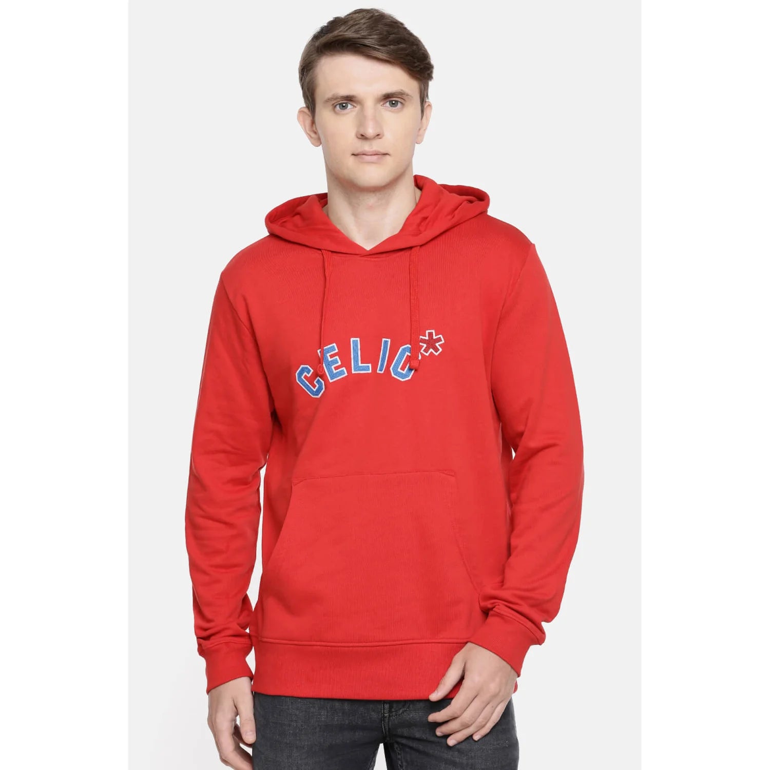 Red Solid Cotton Sweatshirt