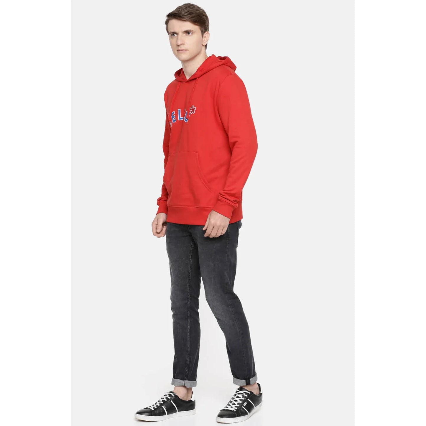 Red Solid Cotton Sweatshirt