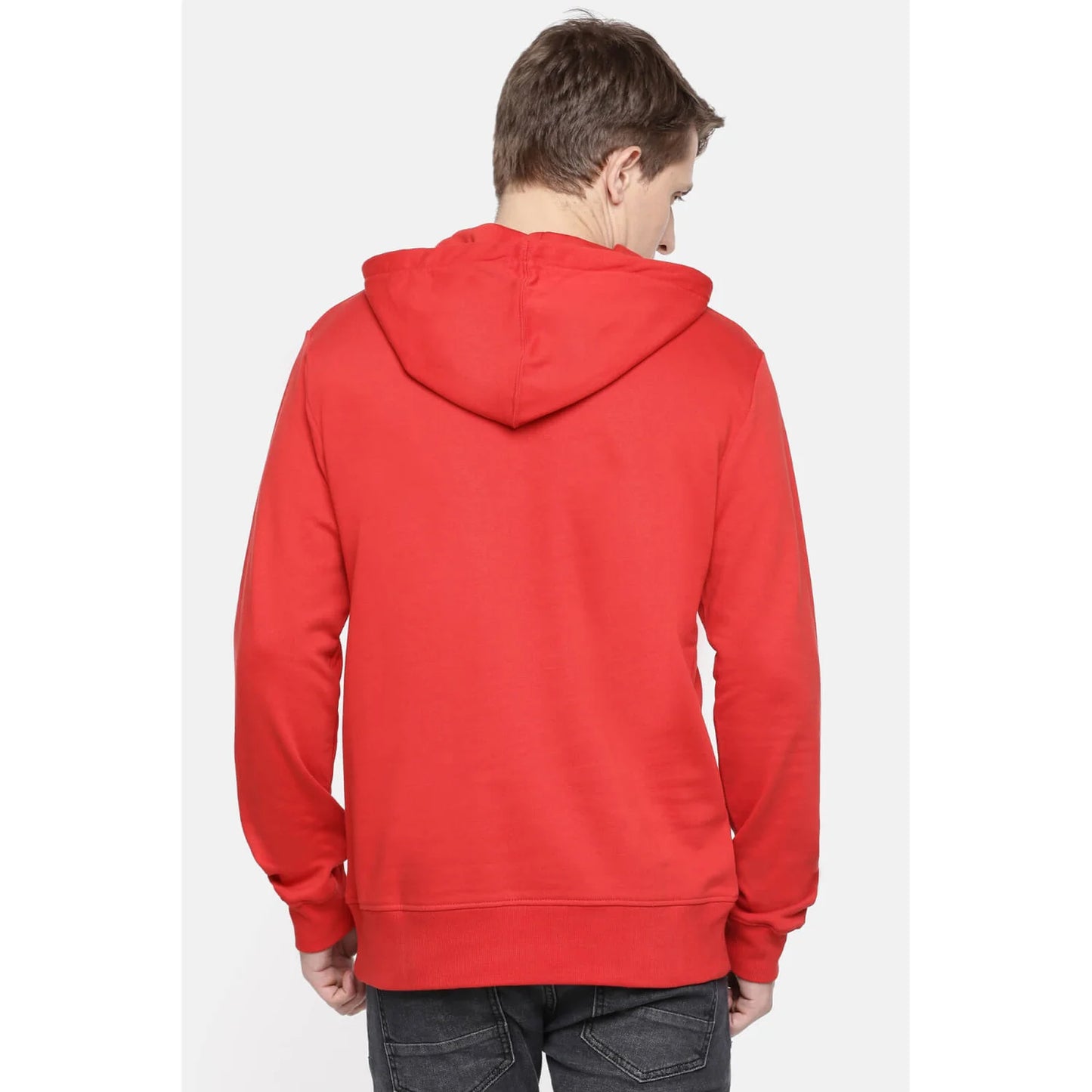 Red Solid Cotton Sweatshirt