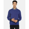 Celio* Printed Regular Fit Cotton Blue Sweater