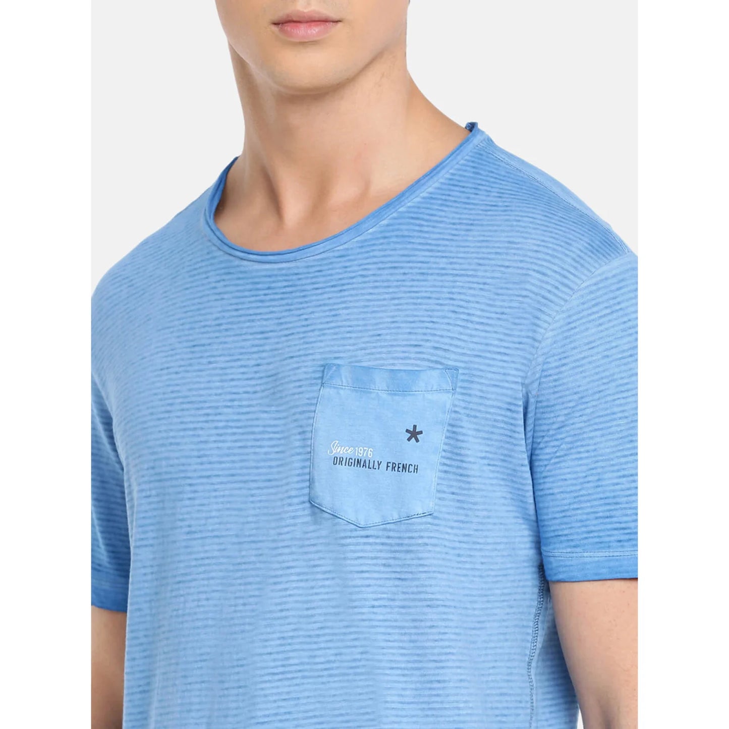 Blue Striped Cotton T-shirt