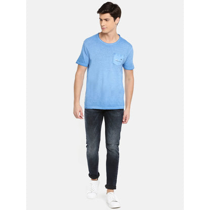 Blue Striped Cotton T-shirt