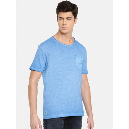 Blue Striped Cotton T-shirt