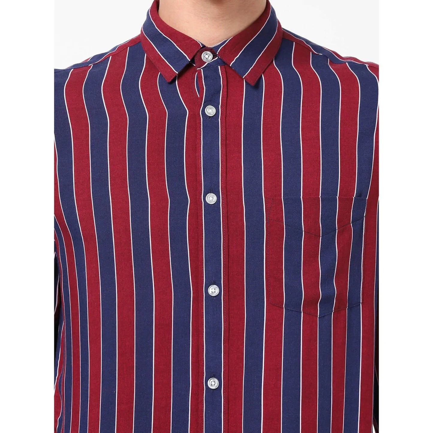 Red Striped Cotton Shirt