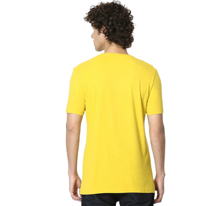 Yellow Printed Cotton T-Shirt