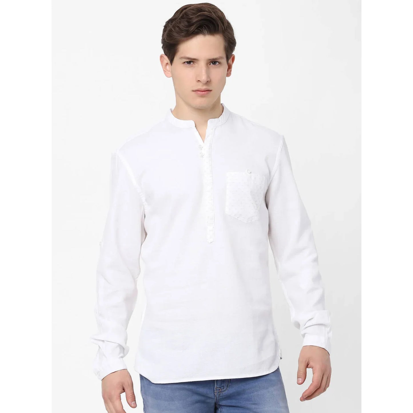 White Solid Cotton Shirt