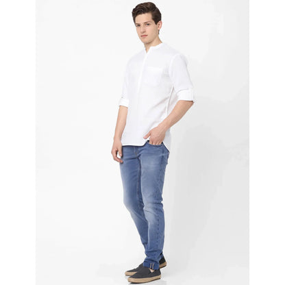 White Solid Cotton Shirt