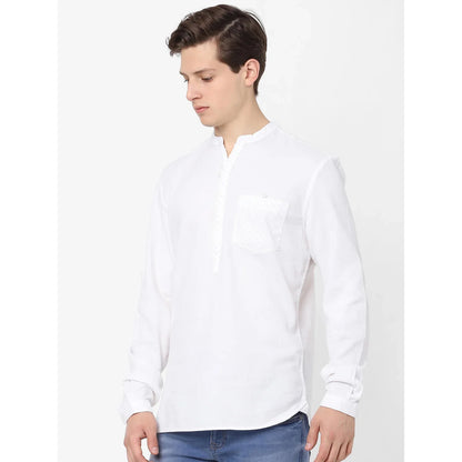 White Solid Cotton Shirt