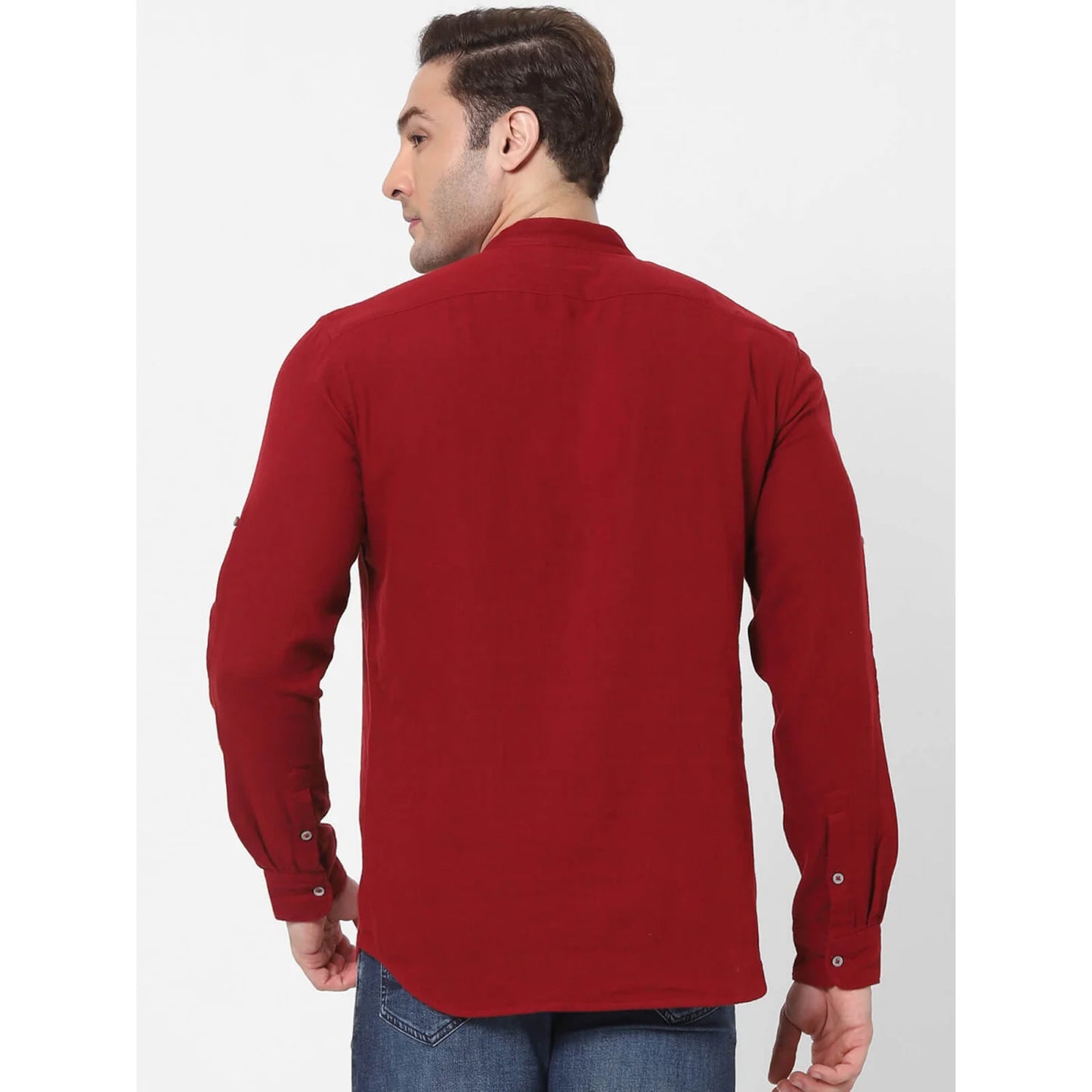 Maroon Solid Cotton Shirt