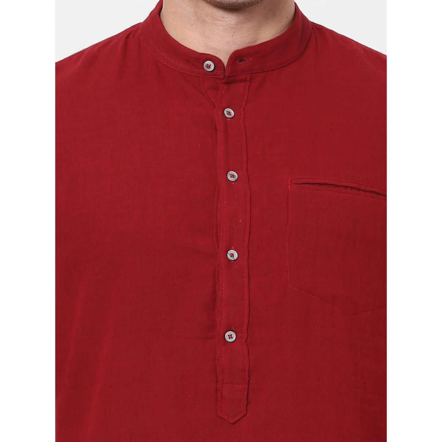 Maroon Solid Cotton Shirt