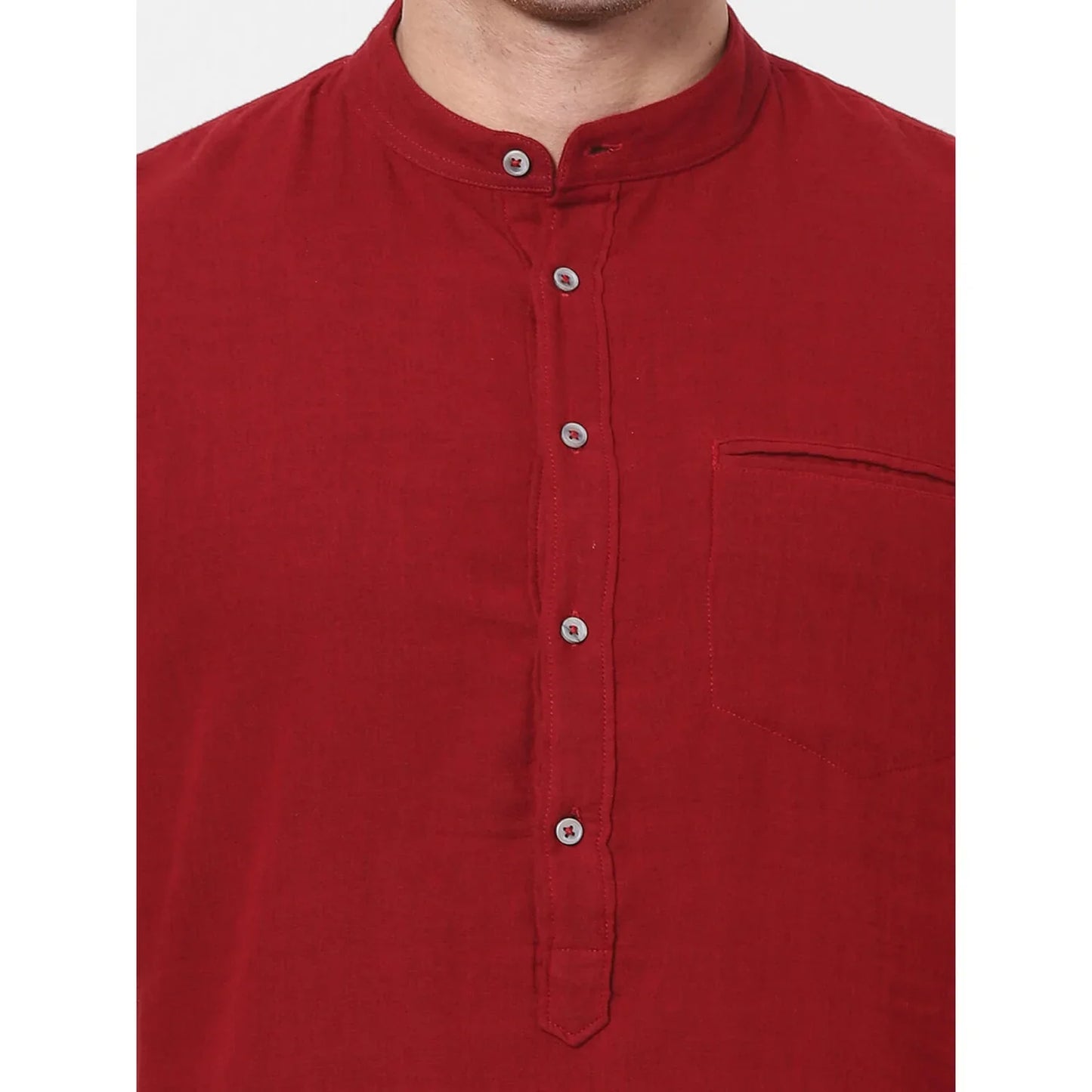 Red Solid Cotton Shirt