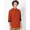Celio* Solid Regular Fit Cotton Rust Shirt