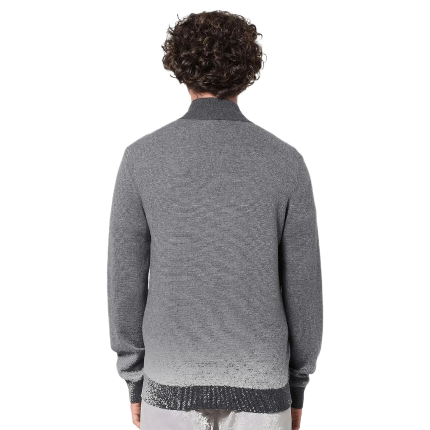 Grey Melange Cotton Blend Sweater