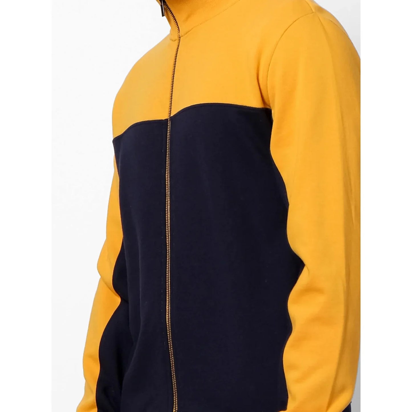 Yellow Colourblock Cotton Sweatshirt