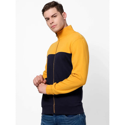 Blue Colourblock Cotton Sweatshirt