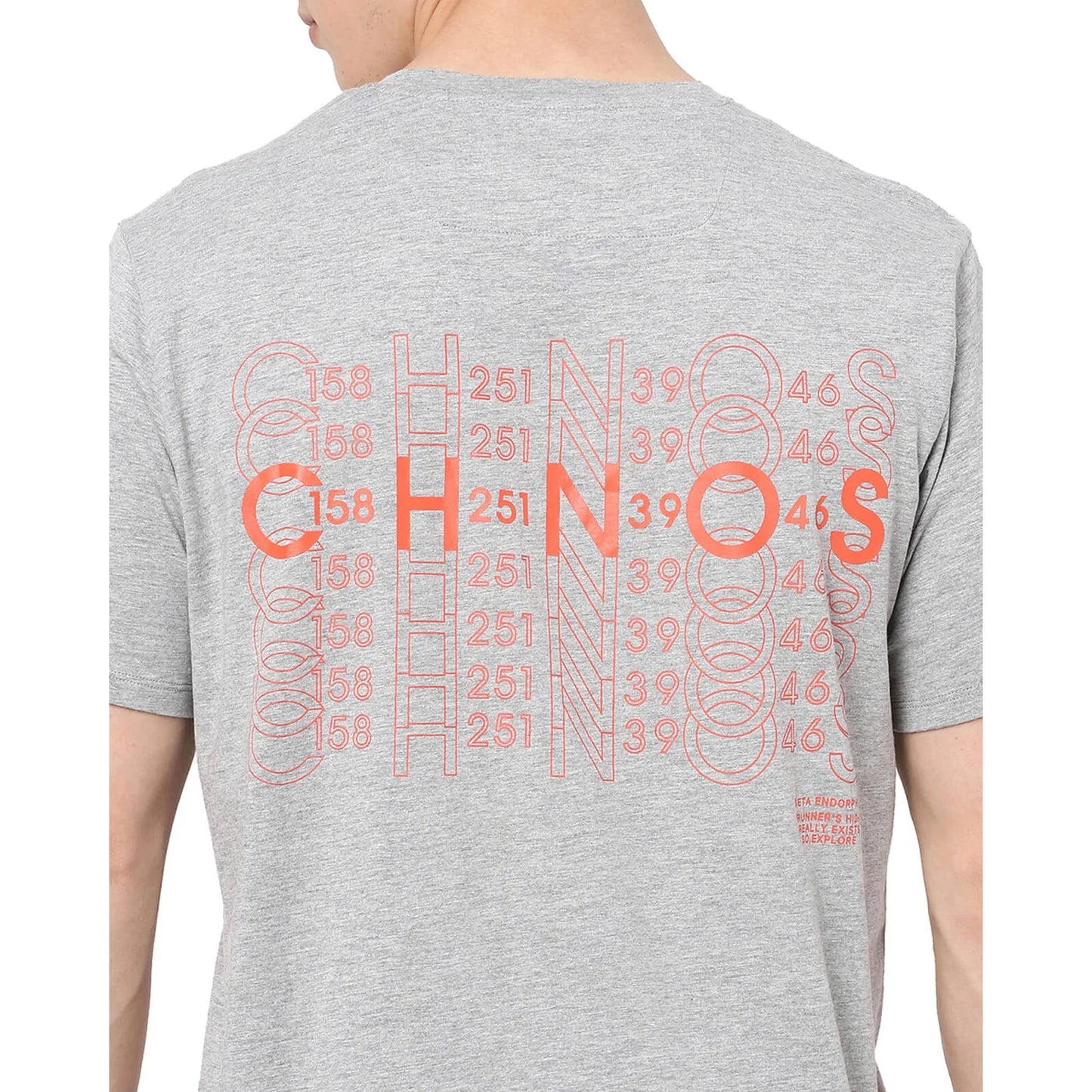 Celio* Printed Regular Fit Cotton Grey T-Shirt