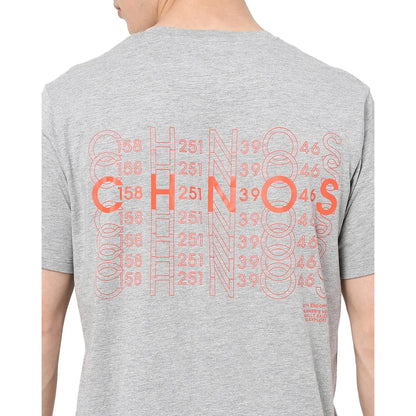 Celio* Printed Regular Fit Cotton Grey T-Shirt