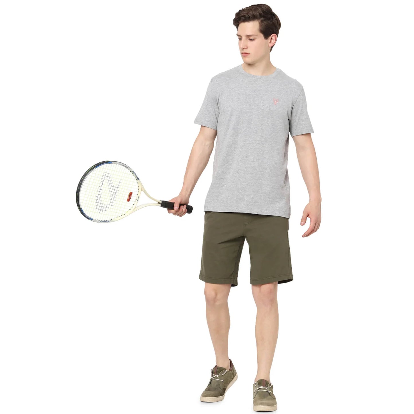 Celio* Printed Regular Fit Cotton Grey T-Shirt