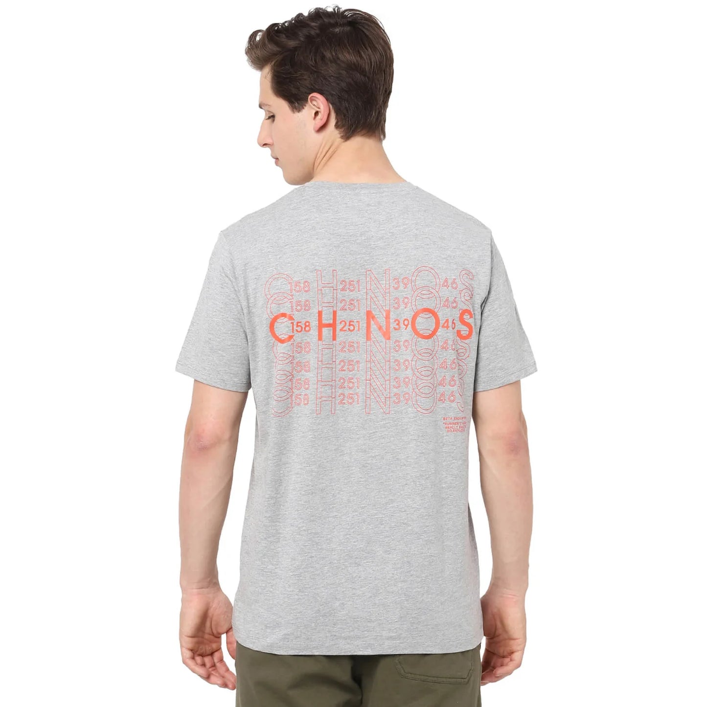 Celio* Printed Regular Fit Cotton Grey T-Shirt