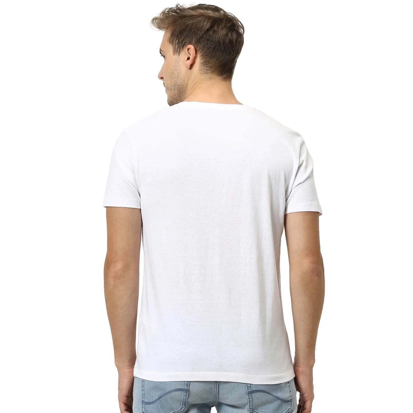 White Solid Cotton T-shirt