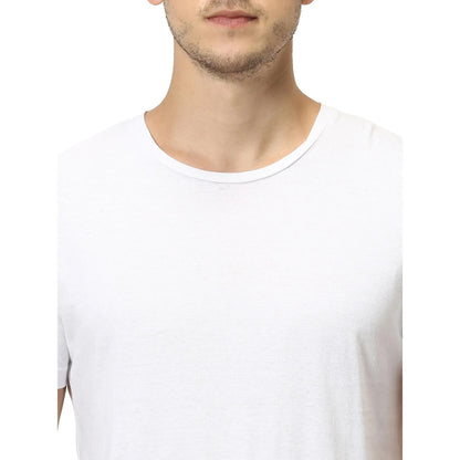 White Solid Cotton T-shirt