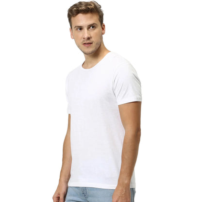 White Solid Cotton T-shirt