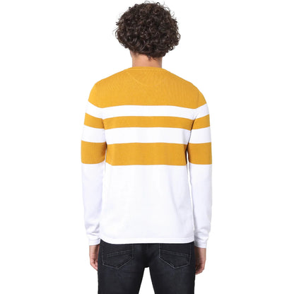 Mustard Striped Cotton Sweater