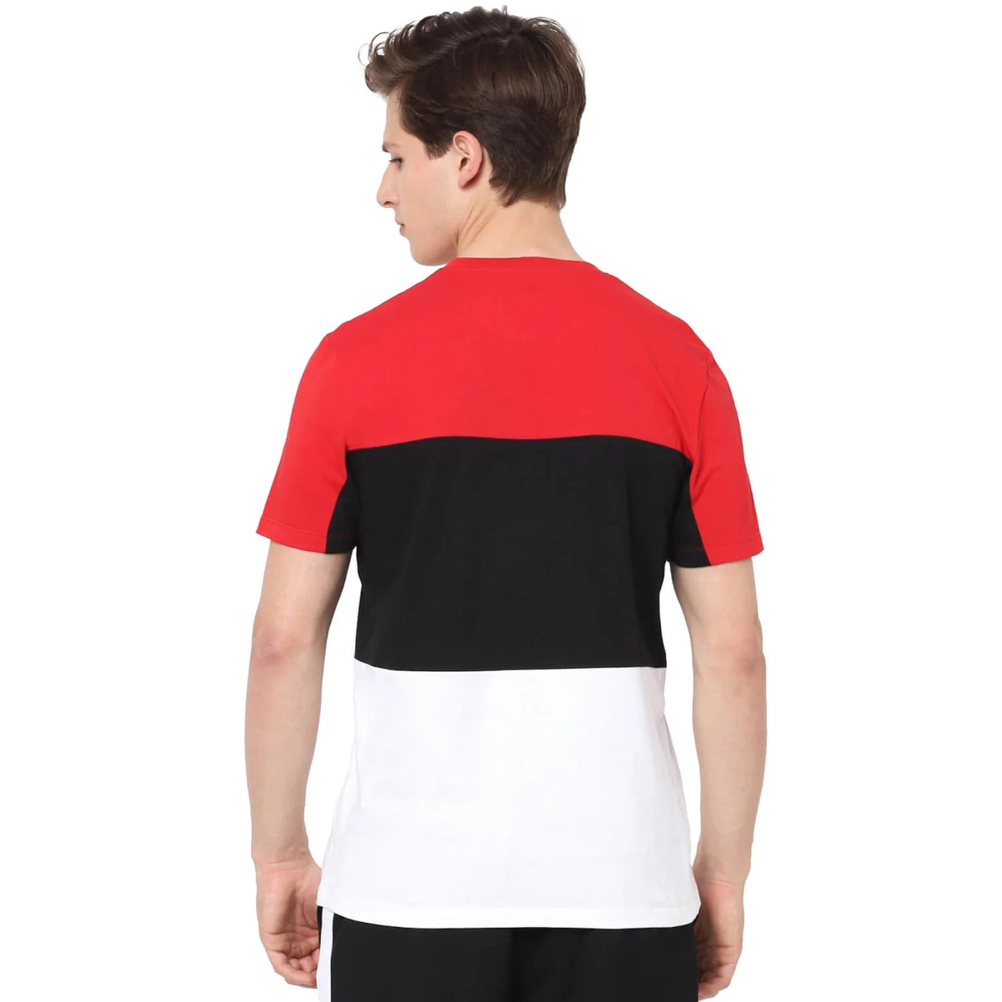 Red Colourblock Cotton T-shirt