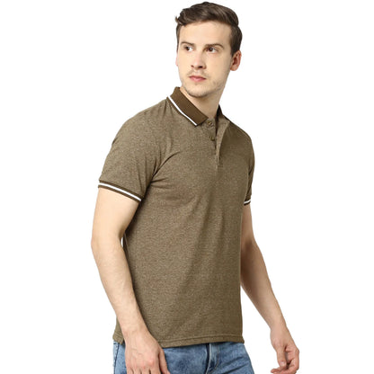 Green Melange Cotton Polo