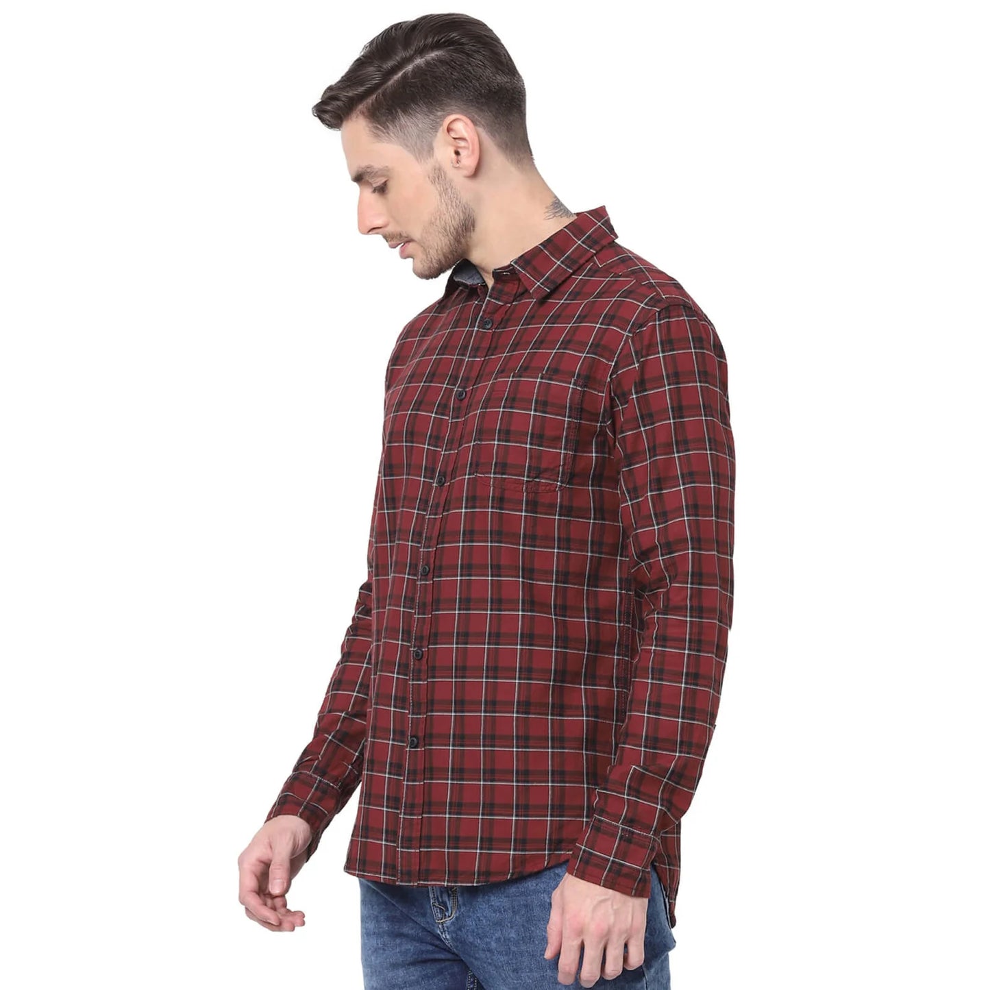 Red Checks Cotton Shirt