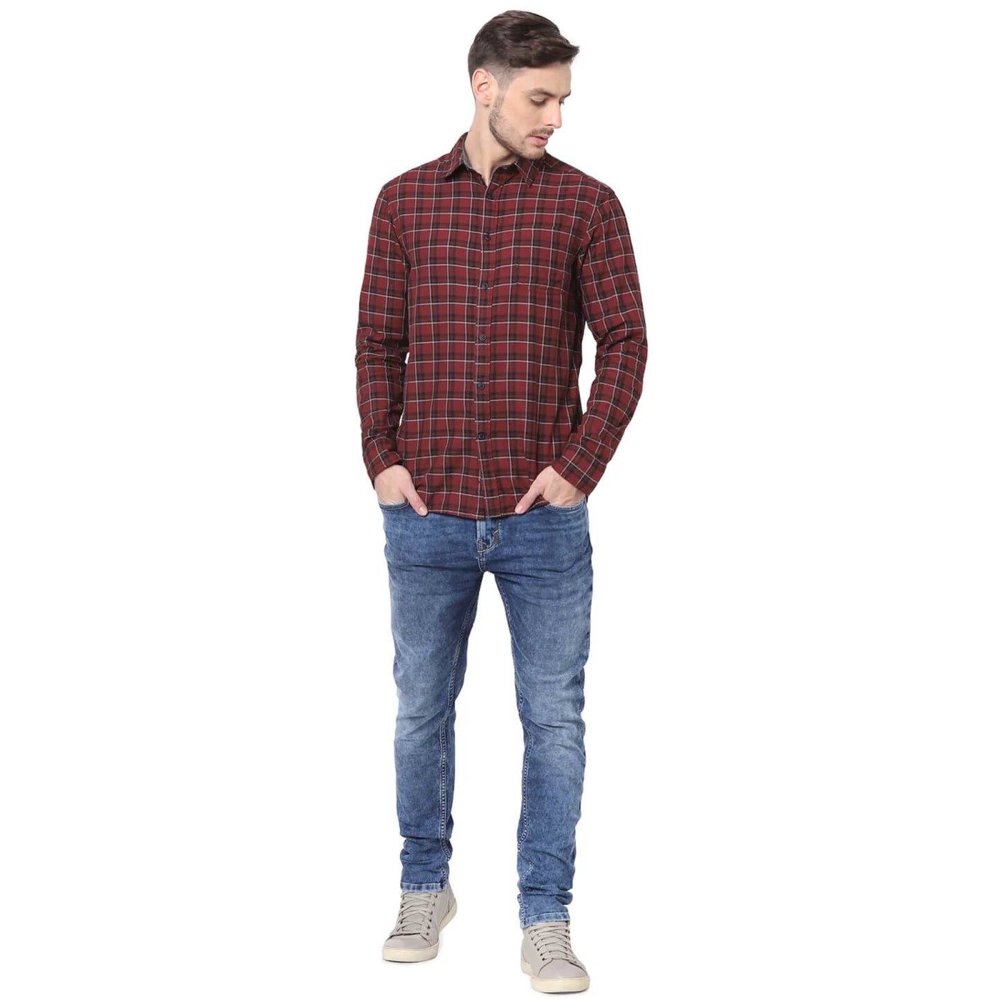 Red Checks Cotton Shirt