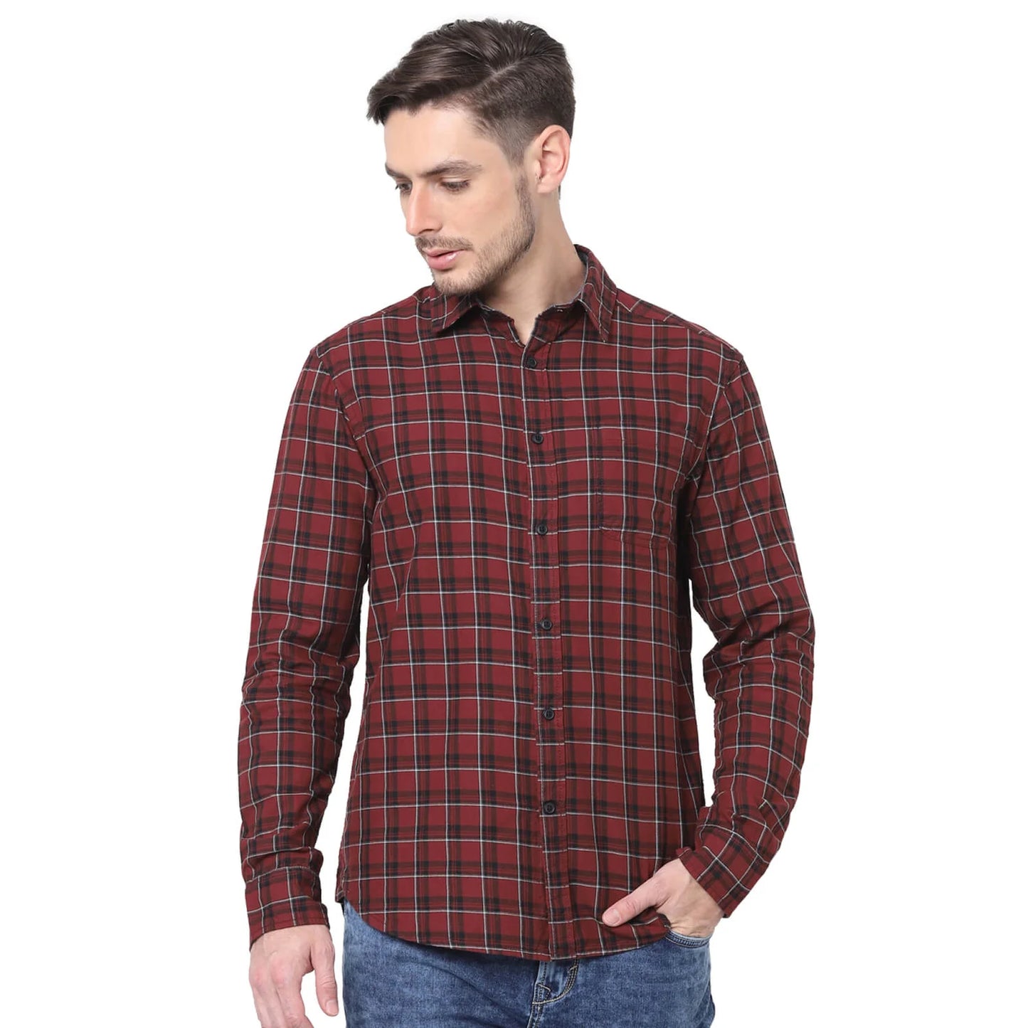 Red Checks Cotton Shirt