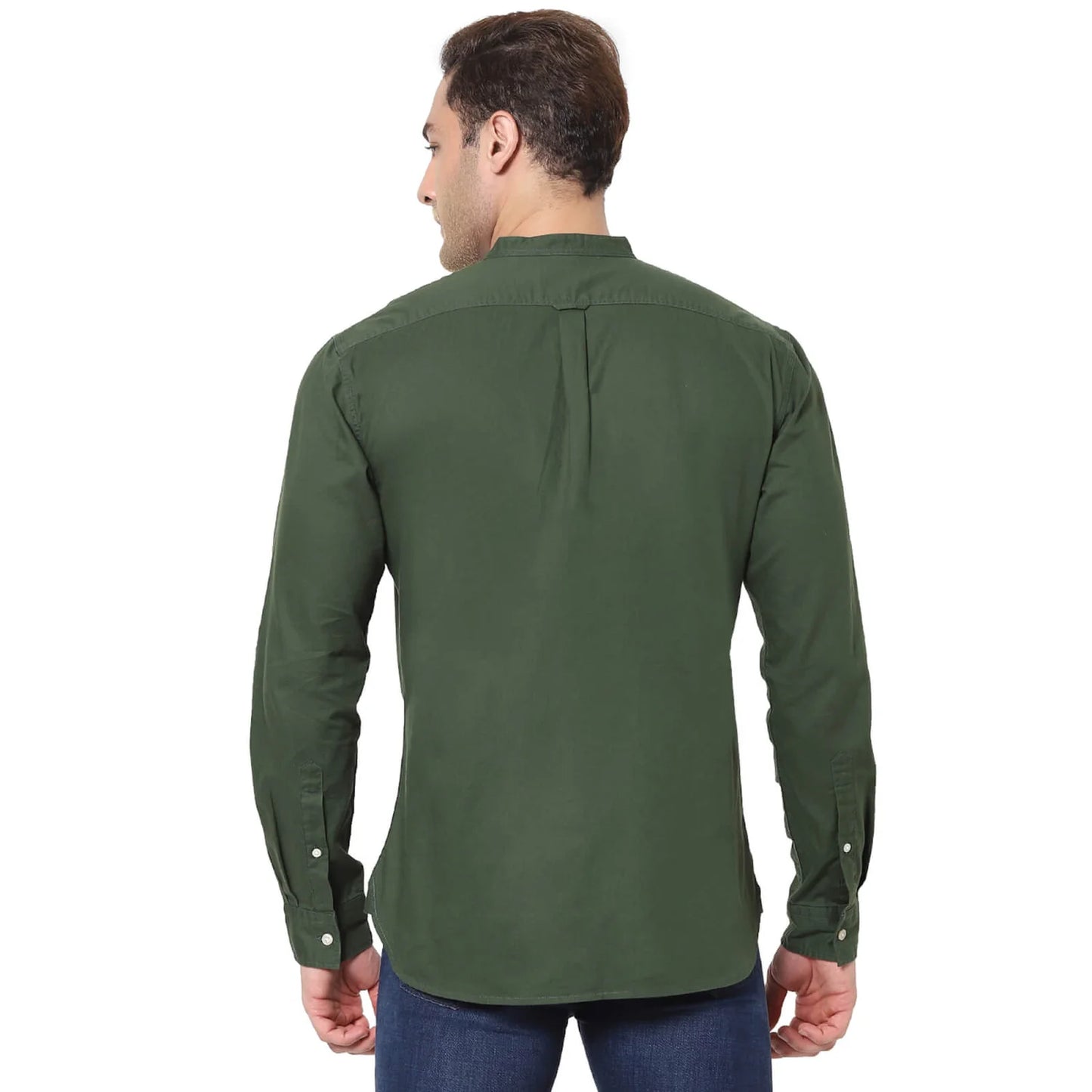 Green Solid Cotton Shirt