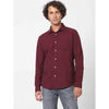 Celio* Solid Regular Fit Cotton Burgundy Shirt