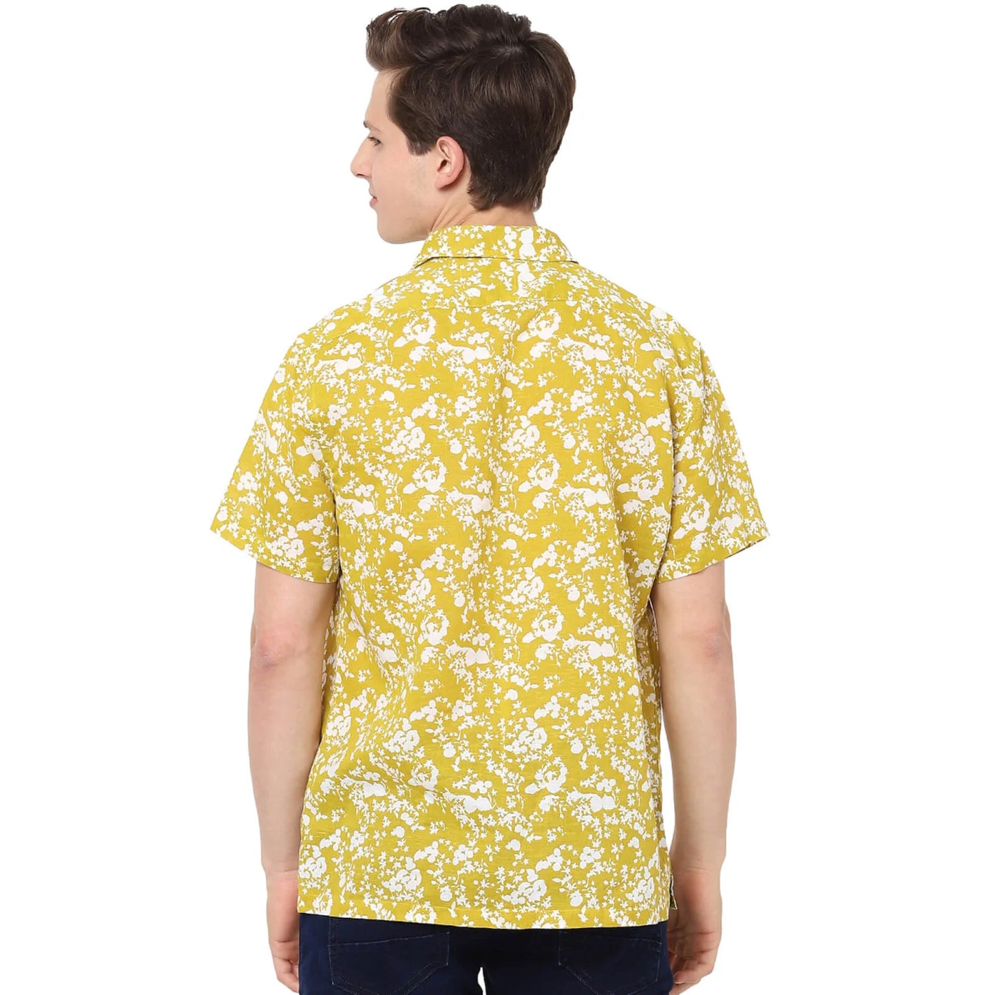 Yellow Printed Linen Shirt