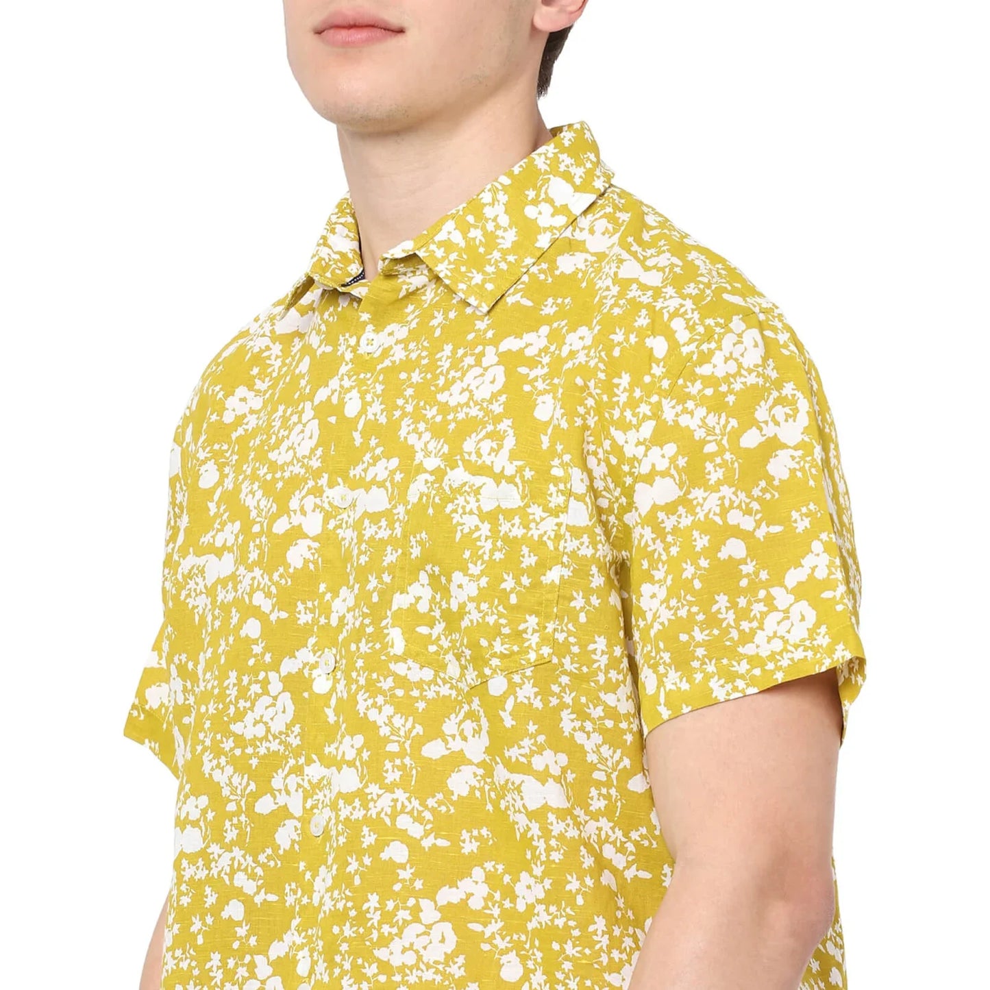 Yellow Printed Linen Shirt