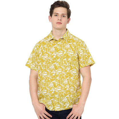 Yellow Printed Linen Shirt