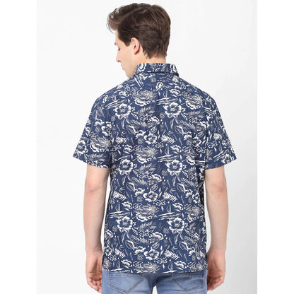 Blue Printed Cotton Shirt