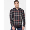 Celio* Checked Regular Fit Cotton Grey Shirt